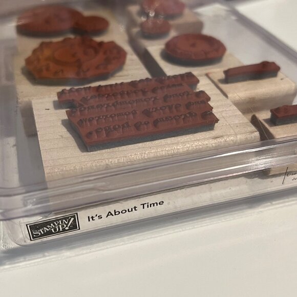 Stampin Up! Its About Time Wood-Mounted Rubber Stamp Set - Picture 2 of 3